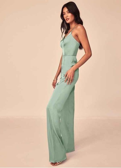 Skolw Elizabella Stretch Satin Jumpsuit