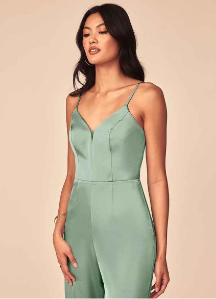 Skolw Elizabella Stretch Satin Jumpsuit