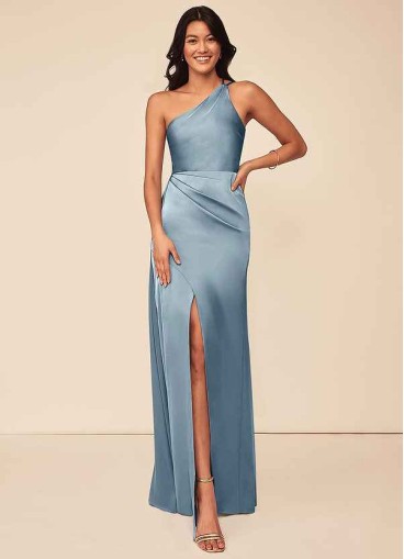 Skolw Maron Stretch Satin Dress