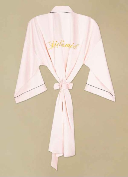 Pre-Wedding Embroidered Bridesmaid Satin Robe Pre-Wedding Embroidered Bridesmaid Satin Robe