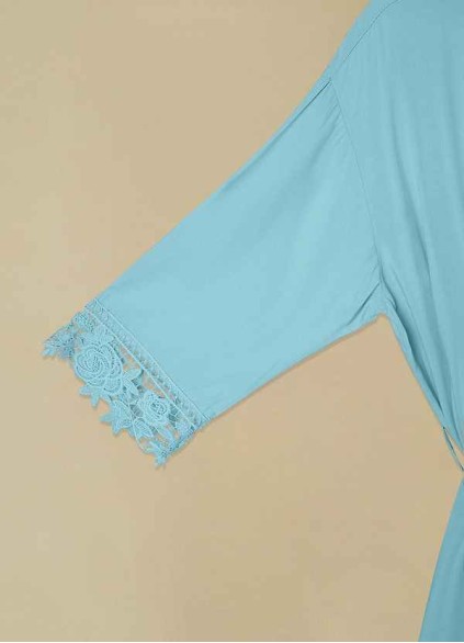 Floral Lace and Cotton Robe Floral Lace and Cotton Robe