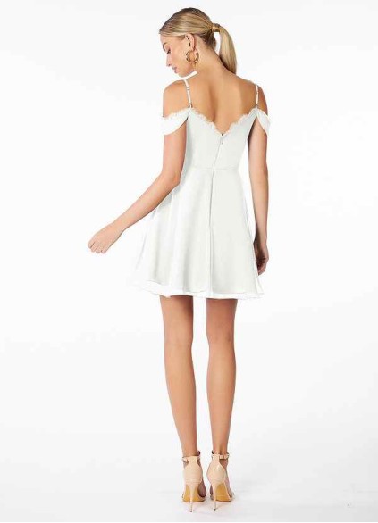 AZ Occasions Mini Lace and Chiffon Skirt Dress AZ Occasions Mini Lace and Chiffon Skirt Dress